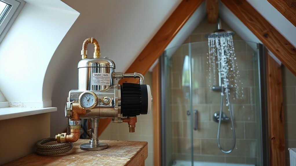 attic shower pump installation
