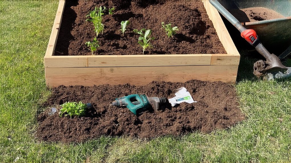 constructing a vegetable bed