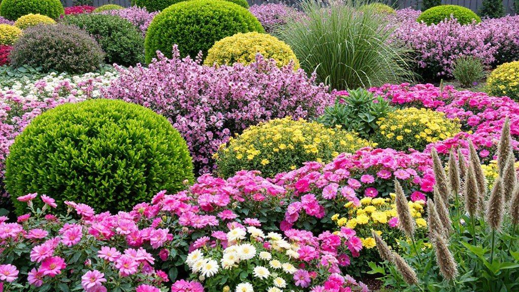 season long colorful perennial border