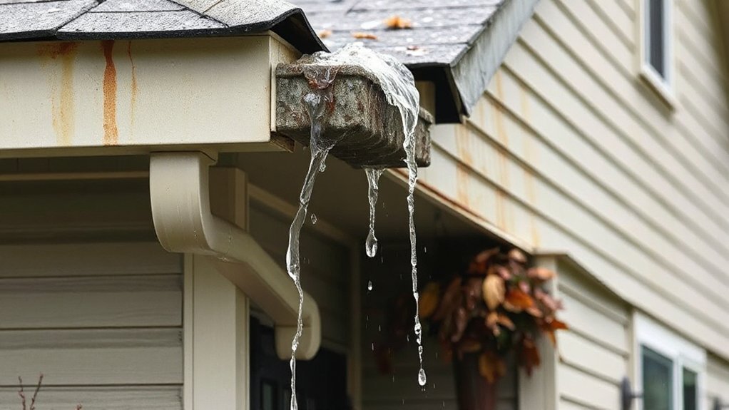 spot gutter overflow signs