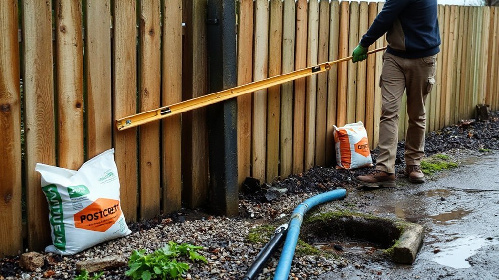 straighten leaning fence posts